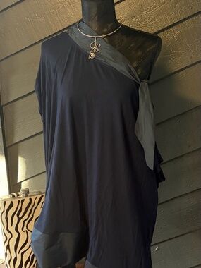 Igor Navy Blue Tunic with Subtle Sheen